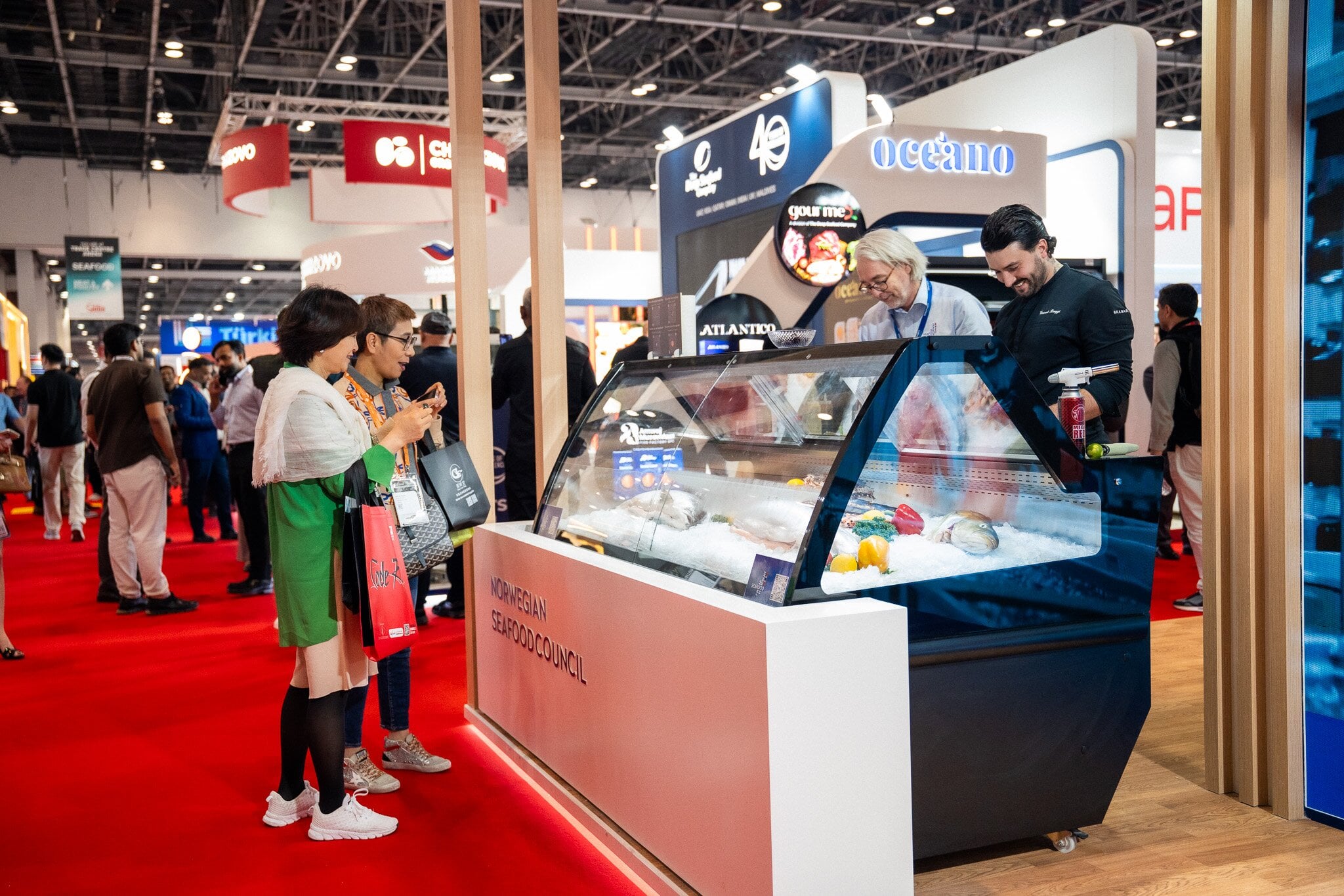Bilde fra den norskje paviljongen på Gulfood 2026.