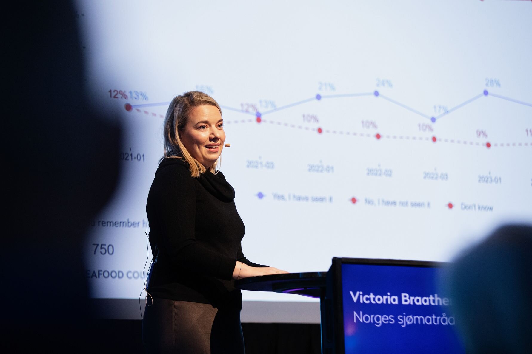 Norges sjømatråds utsending til Storbritannia, Victoria Braathen, er en av foredragsholderne på Ombordfrystkonferansen Foto: Kristin Støylen