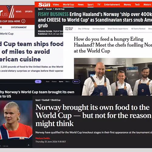 Faksimile: The Mirror US, The Sun US, Yahoo sports, New York Times og The Independent