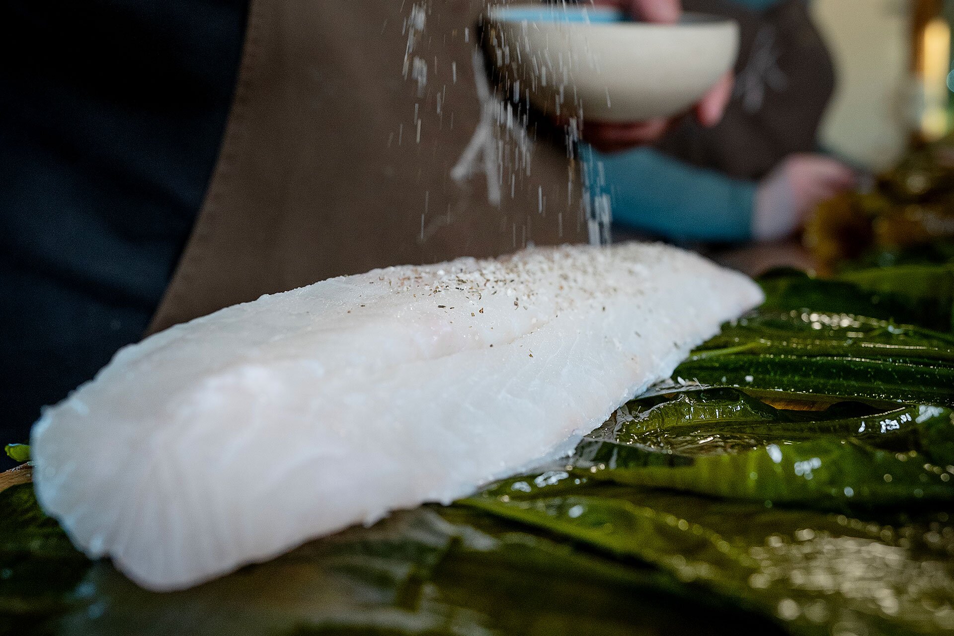 Skreifillet med dryss av salt og pepper