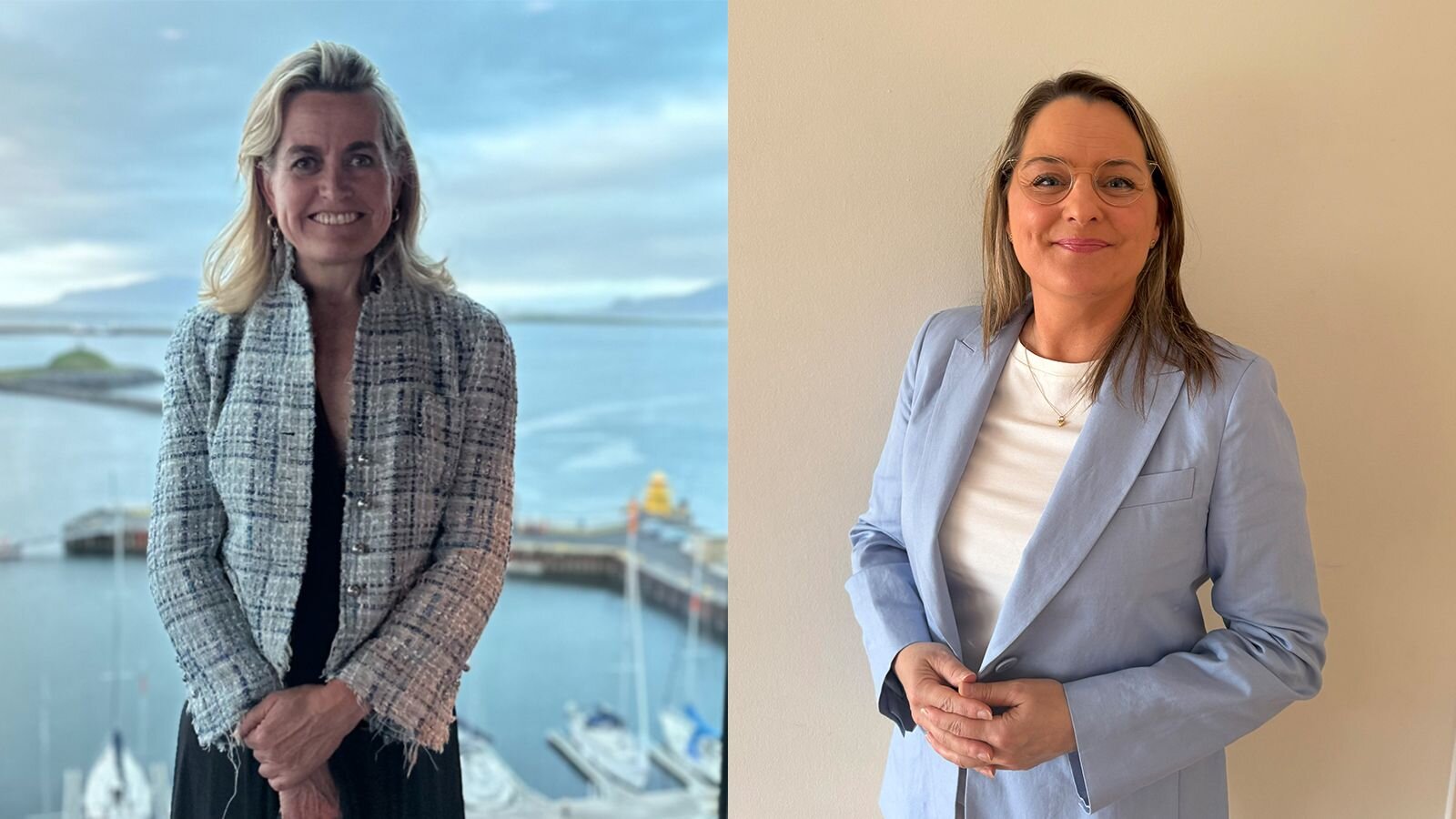 Christine Iversen (Tyskland) og Gudfinna Traustadottir (Portugal) er klare for nye oppdrag i sjømatens tjeneste