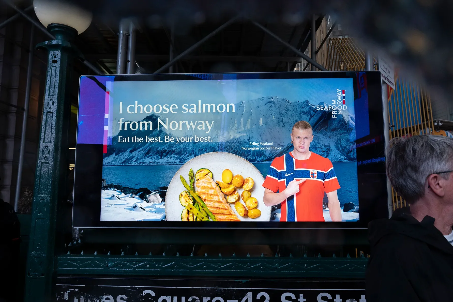 Digitale reklameflater nær utvalgte dagligvarebutikker bidro til å øke synligheten for norsk laks og Seafood from Norway blant amerikanske forbrukere. Foto: ﻿Klaus Galiano.