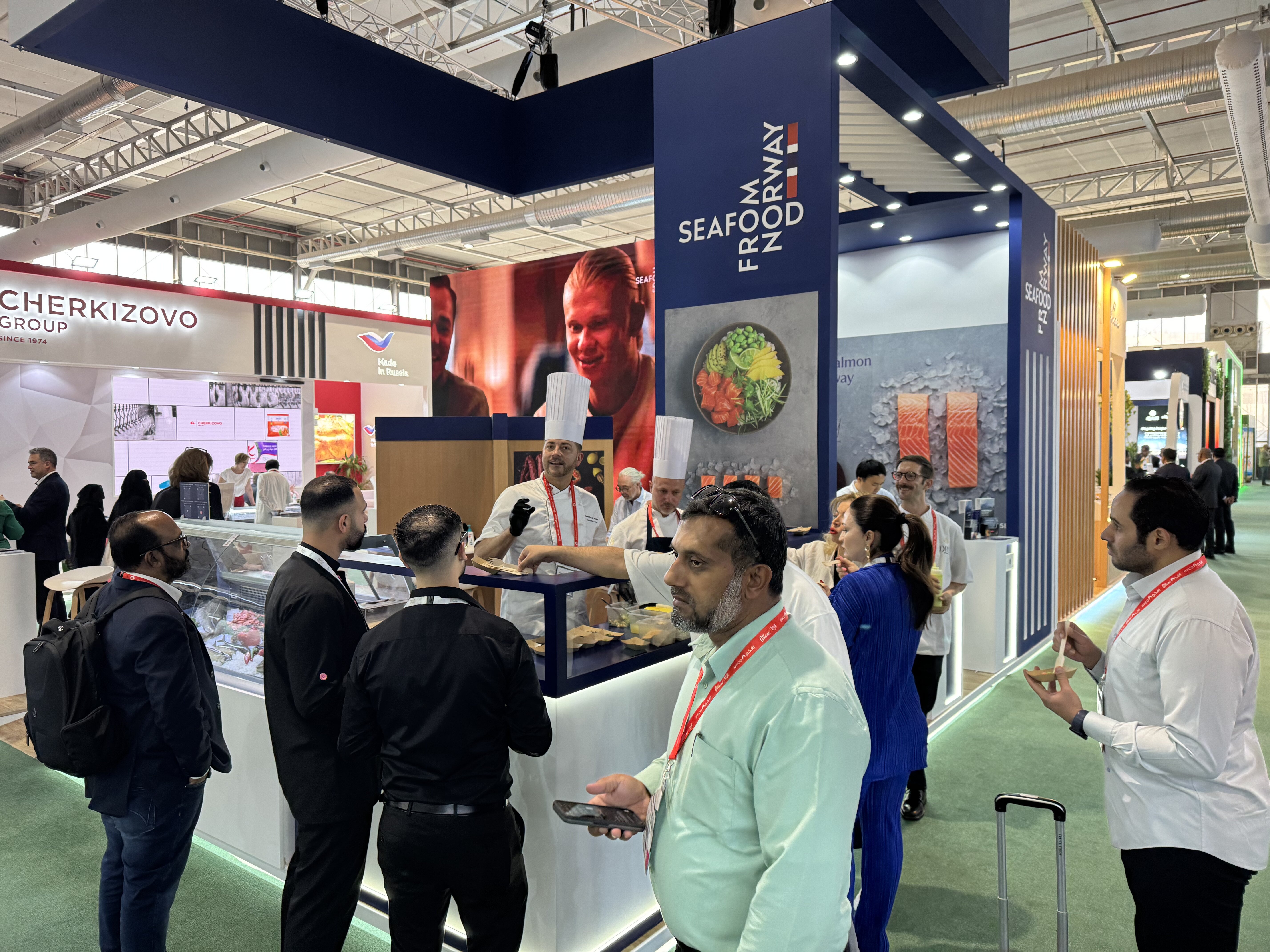 Bilde fra Sjømatrådets stand under Saudi Food Show.