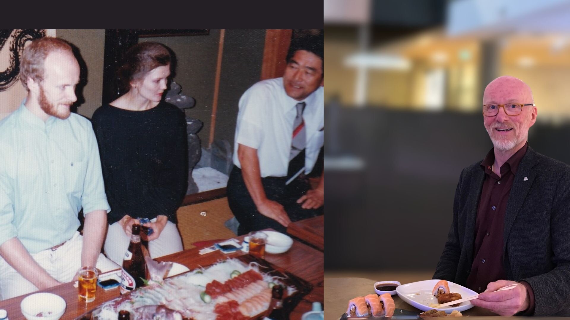 Bjørn Eirik Olsen spiser sushi med og uten laks